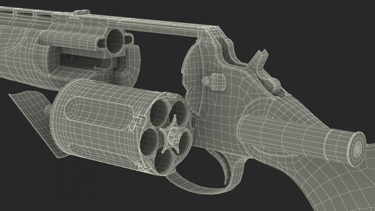 3D Revolver Shotgun MC255 Polymer Rigged for Cinema 4D