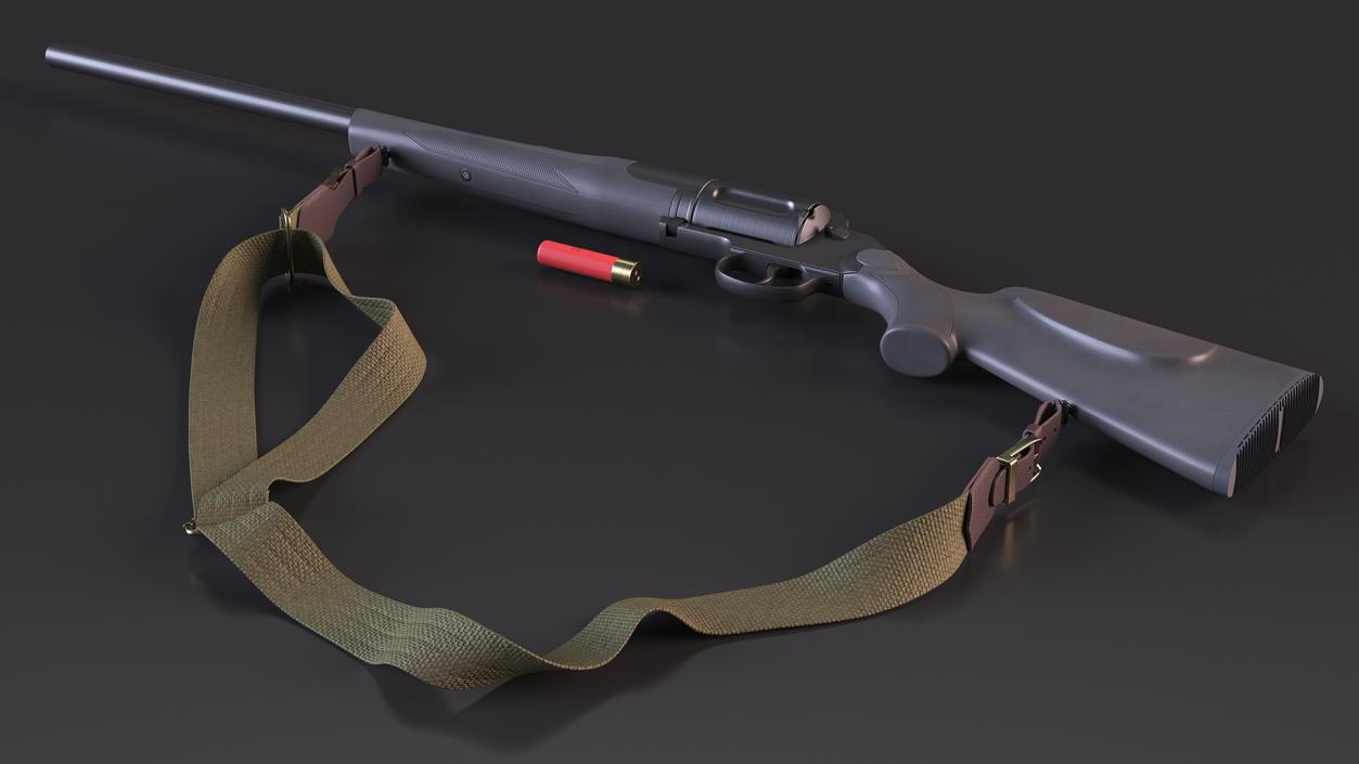 3D Revolver Shotgun MC255 Polymer Rigged for Cinema 4D