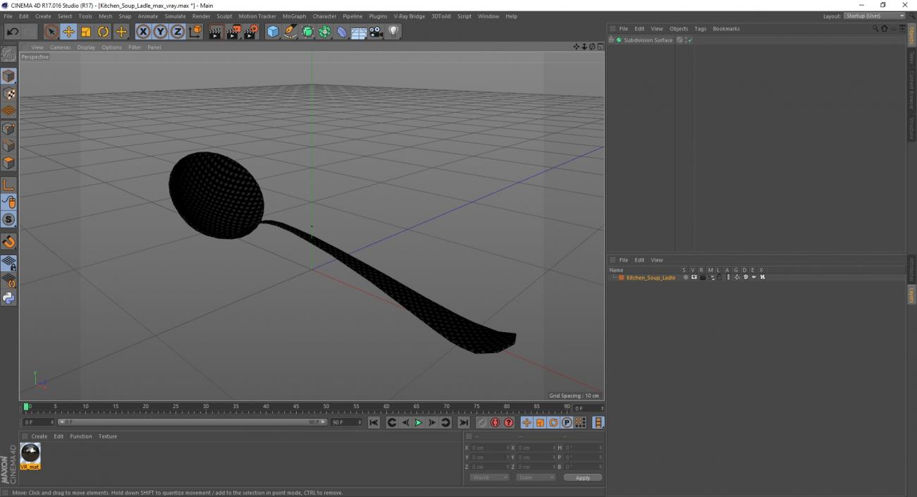 3D Kitchen Soup Ladle model