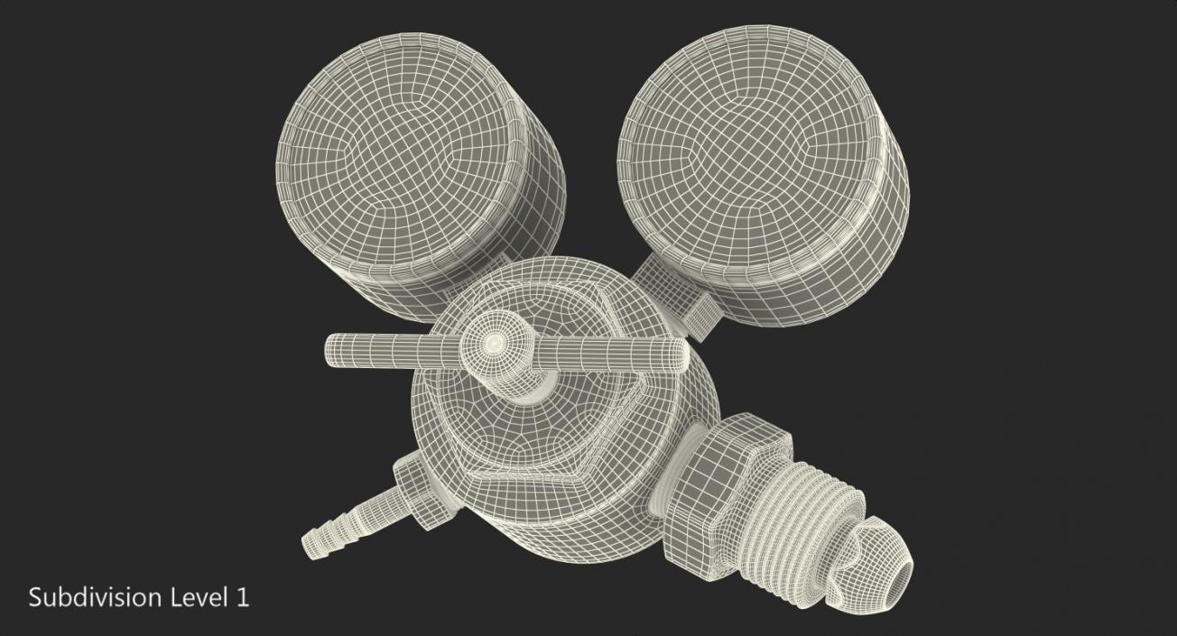 3D model Argon CO2 Double Pressure Regulator