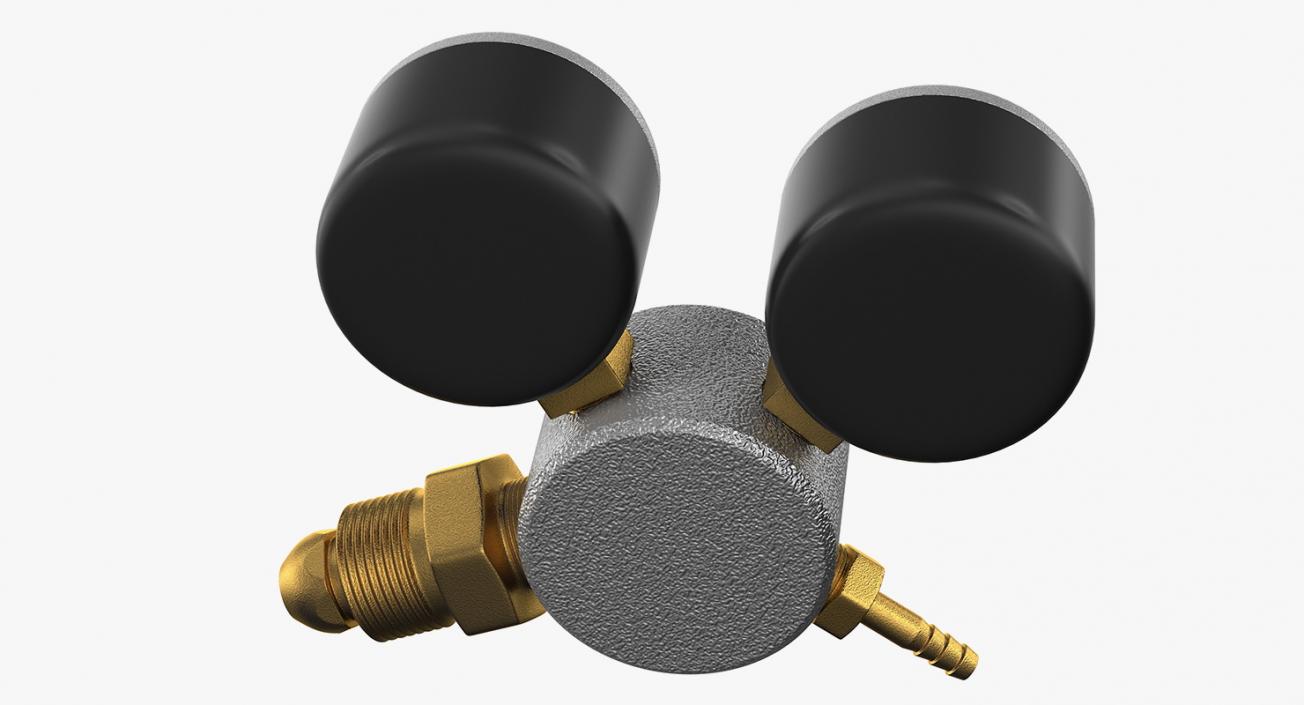 3D model Argon CO2 Double Pressure Regulator