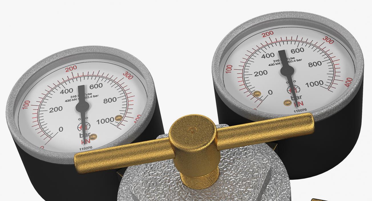 3D model Argon CO2 Double Pressure Regulator