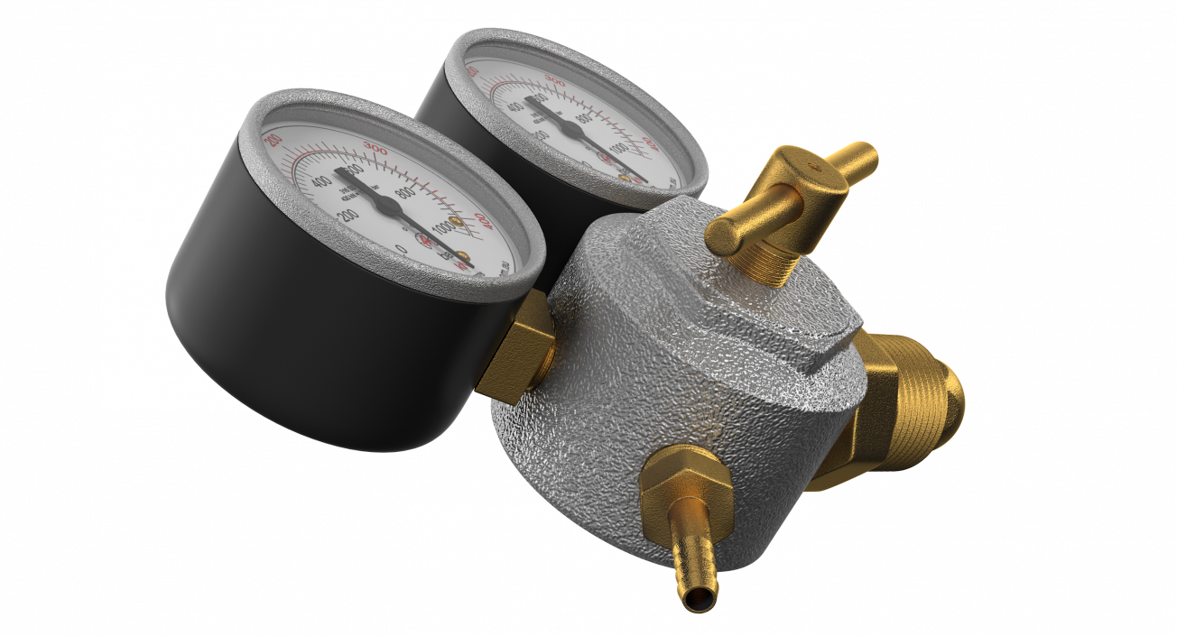 3D model Argon CO2 Double Pressure Regulator