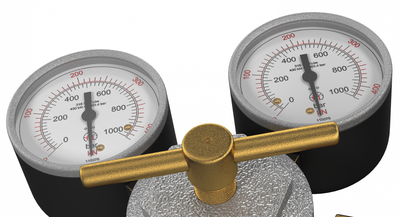 3D model Argon CO2 Double Pressure Regulator