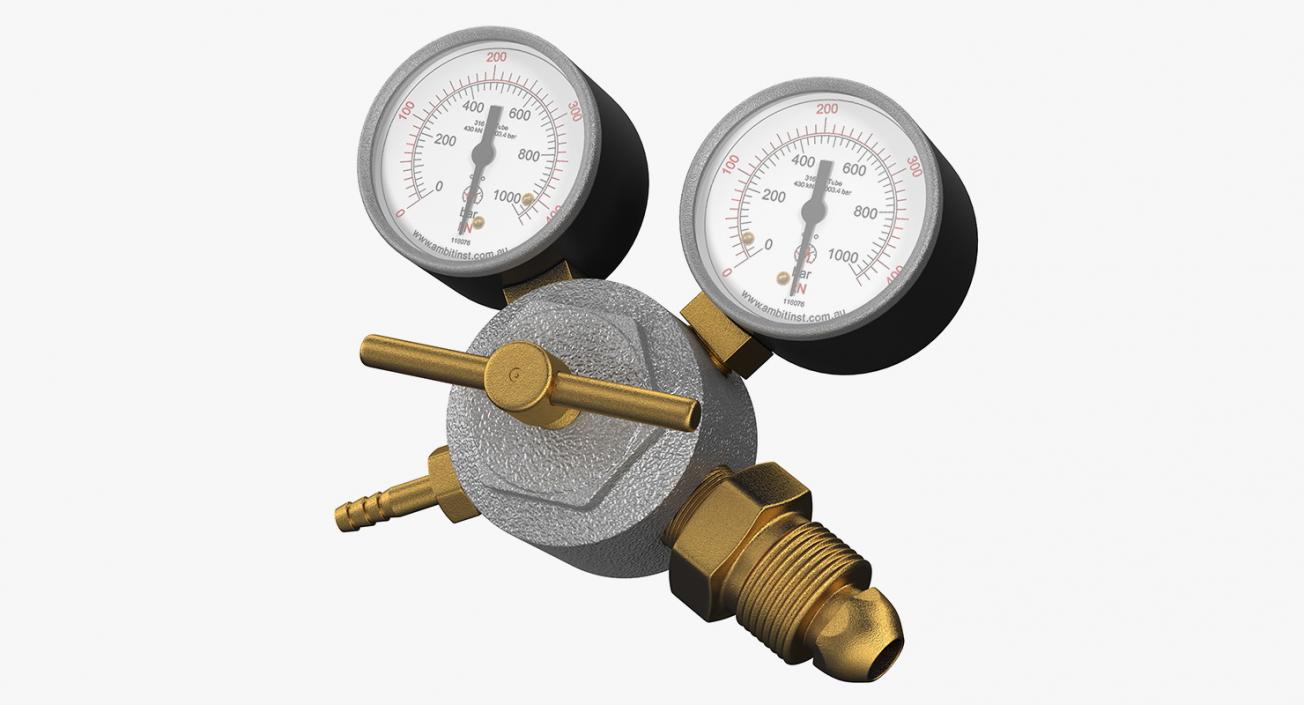 3D model Argon CO2 Double Pressure Regulator