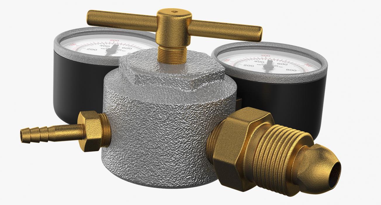 3D model Argon CO2 Double Pressure Regulator