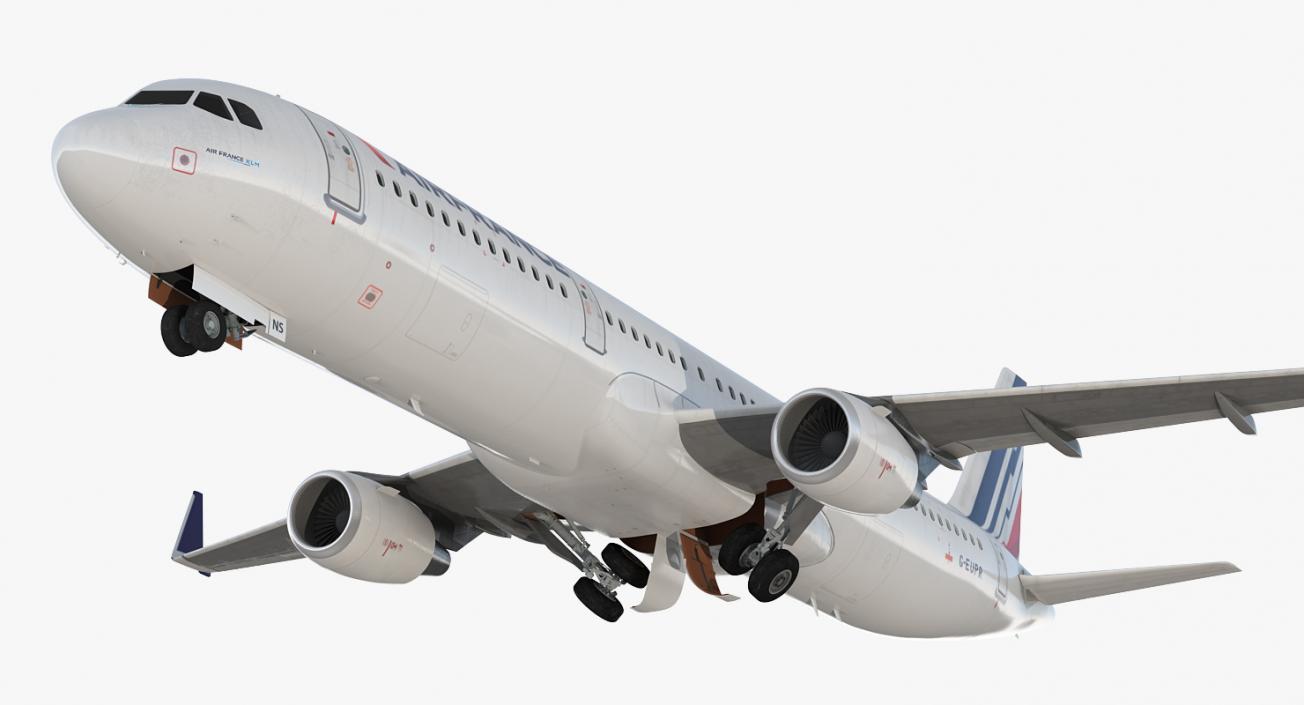 3D Airbus A321 Air France with Interior