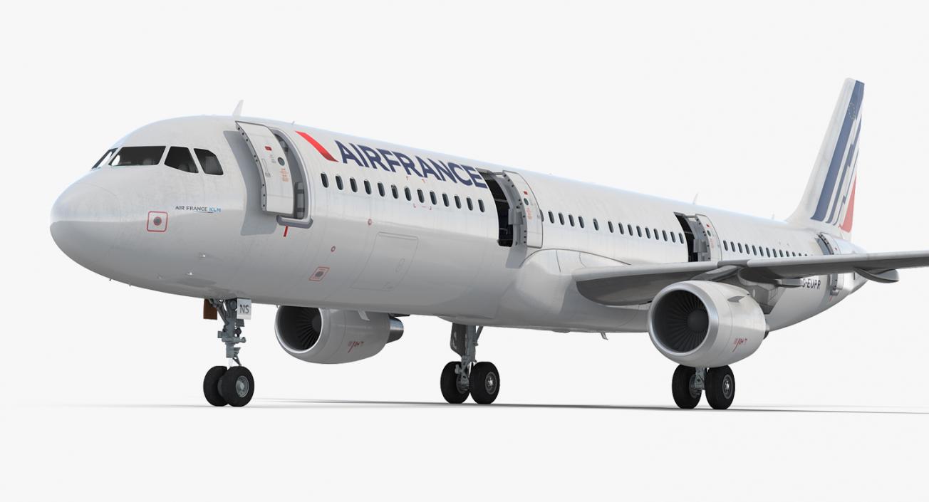 3D Airbus A321 Air France with Interior