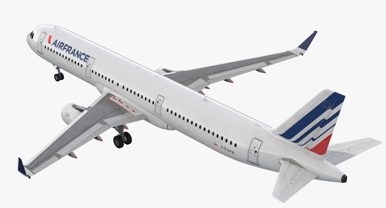 3D Airbus A321 Air France with Interior