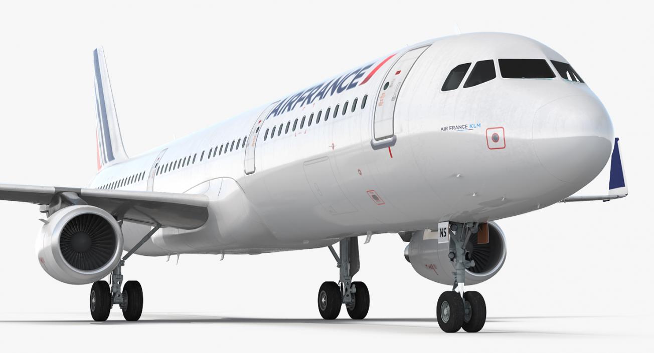 3D Airbus A321 Air France with Interior