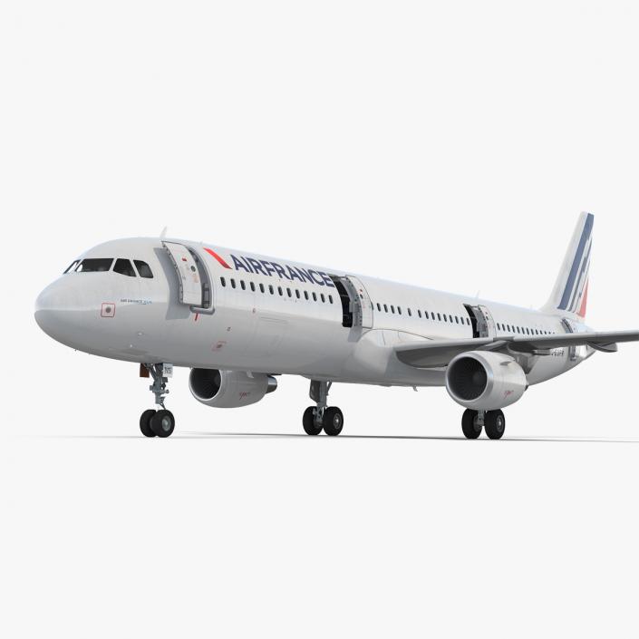 3D Airbus A321 Air France with Interior