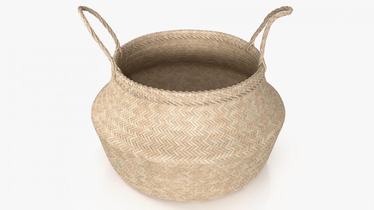 3D Foldable Wicker Straw Basket model