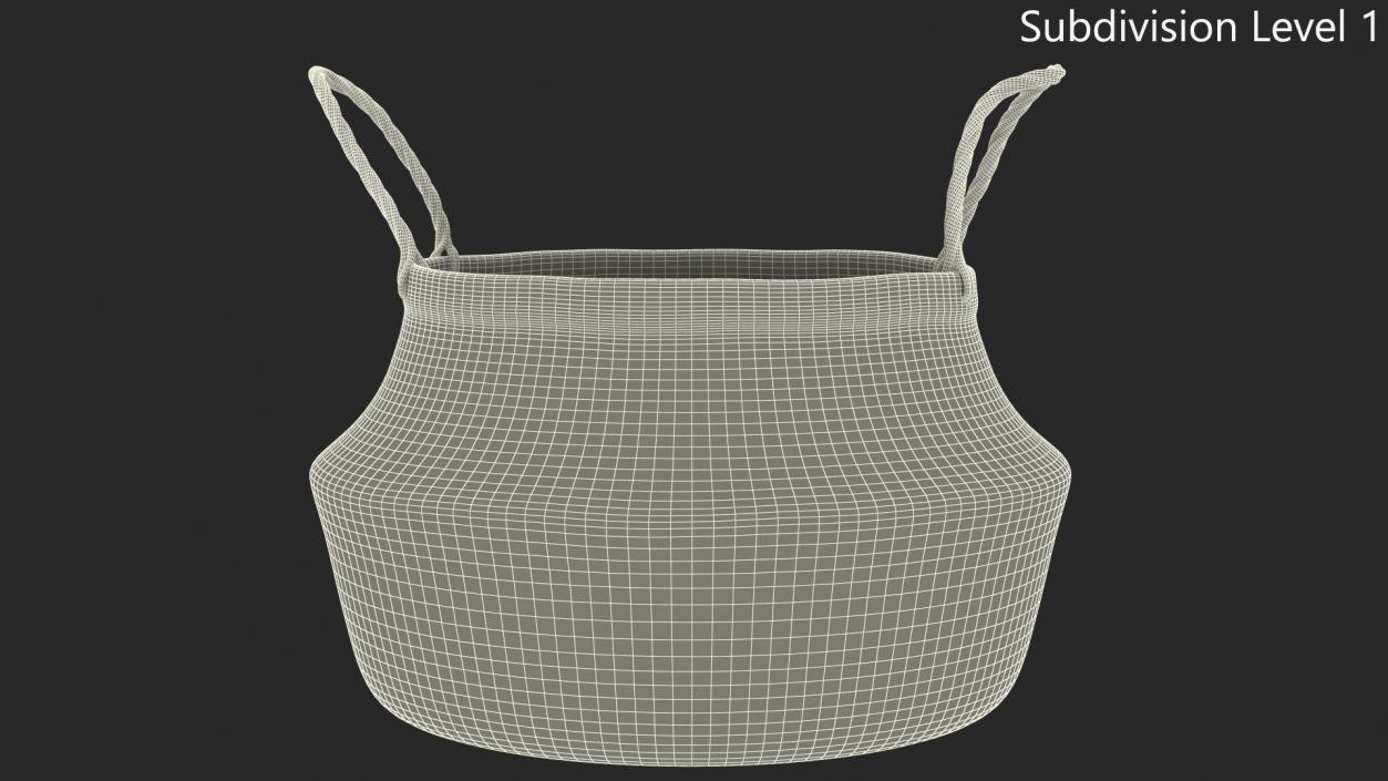 3D Foldable Wicker Straw Basket model