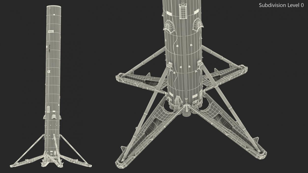 Launch Vehicle with Landing Legs 3D