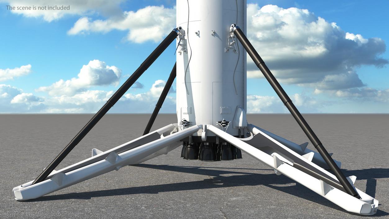 Launch Vehicle with Landing Legs 3D