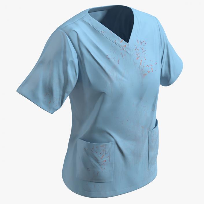 3D model Medical Scrubs Top with Bloodstains