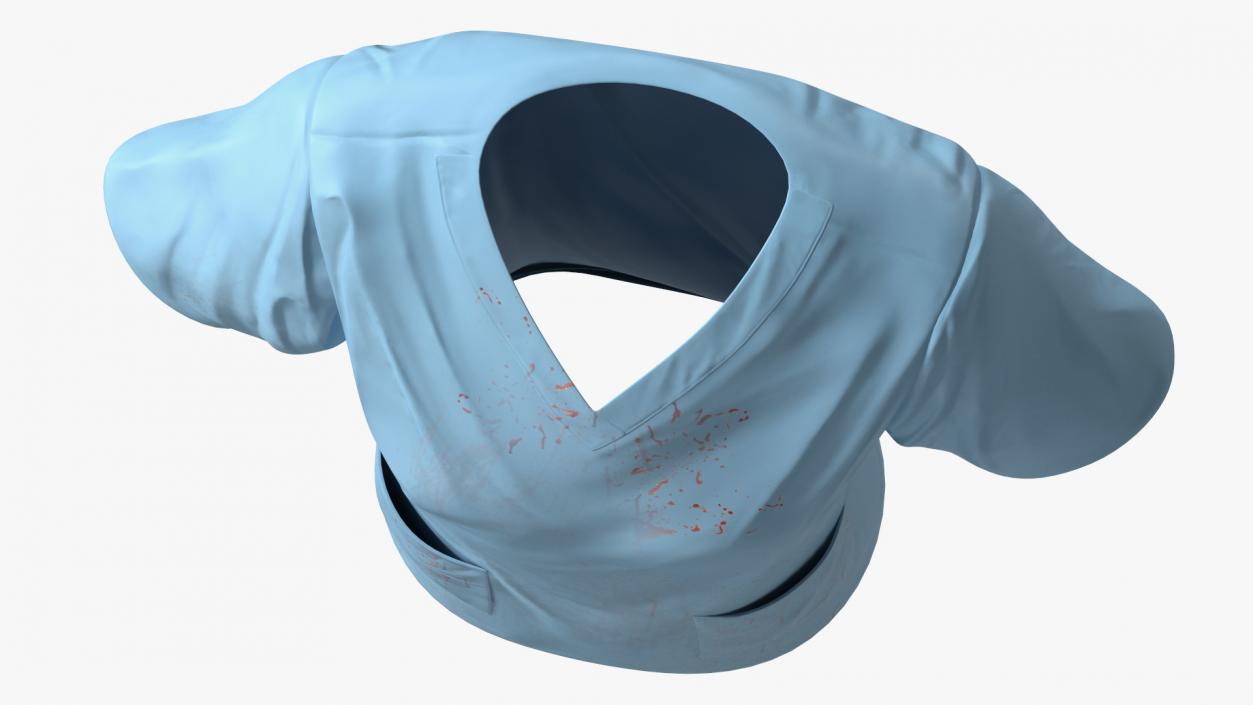 3D model Medical Scrubs Top with Bloodstains