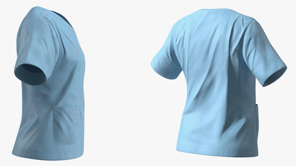 3D model Medical Scrubs Top with Bloodstains