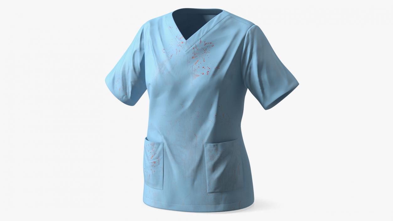 3D model Medical Scrubs Top with Bloodstains