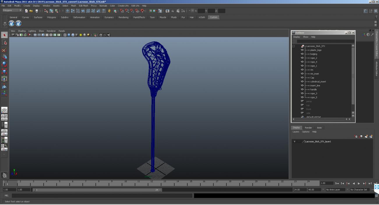 3D Lacrosse Stick STX model