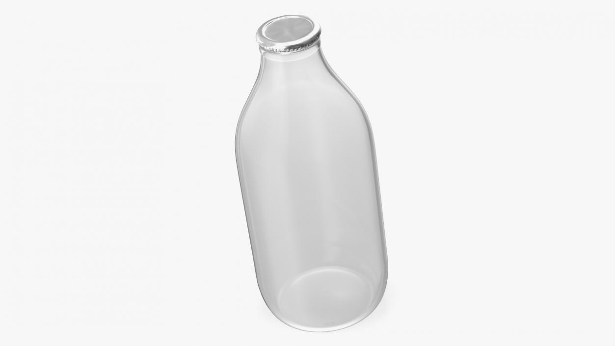 3D model Glass Bottle One Pint with Foil Top