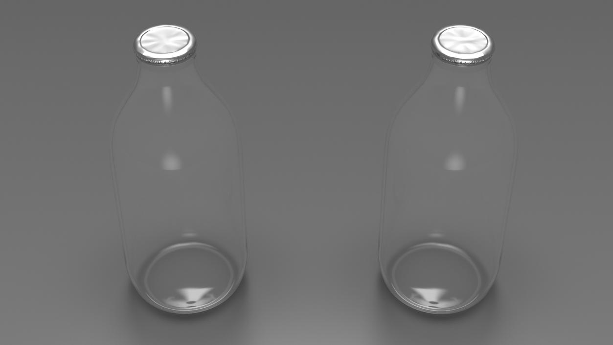 3D model Glass Bottle One Pint with Foil Top