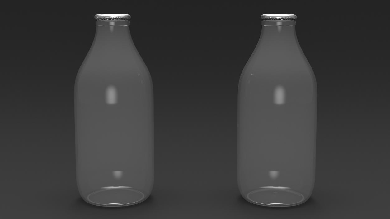 3D model Glass Bottle One Pint with Foil Top