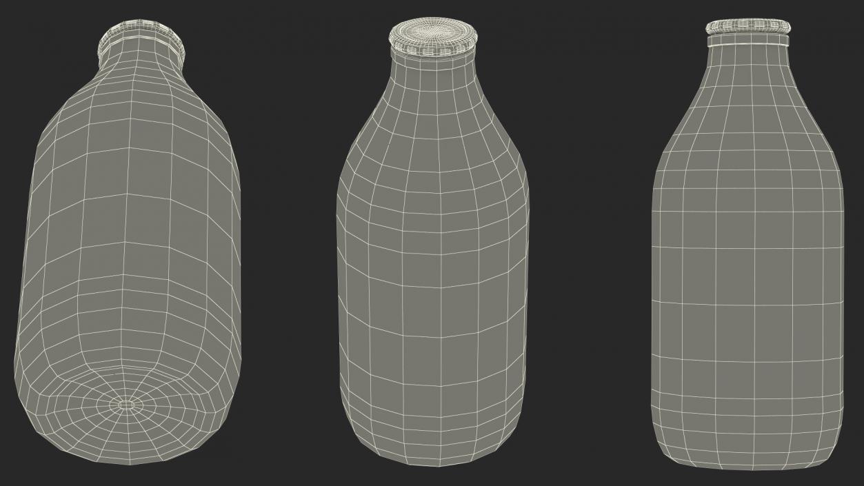 3D model Glass Bottle One Pint with Foil Top