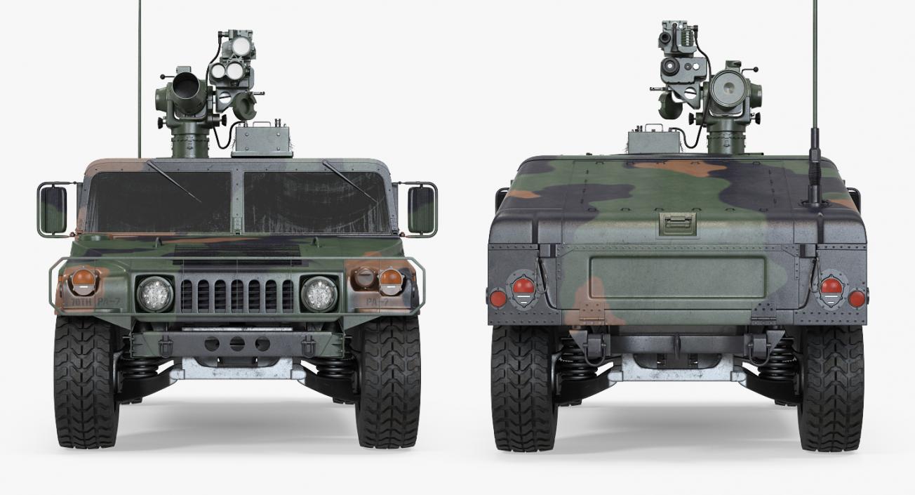 HMMWV TOW Missile Carrier M966 Camo Rigged 3D