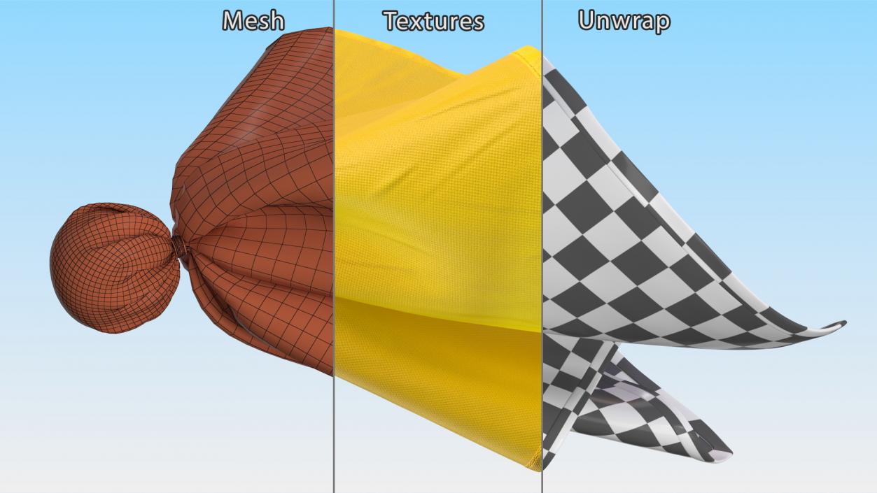 3D Professional Football Yellow Penalty Flag