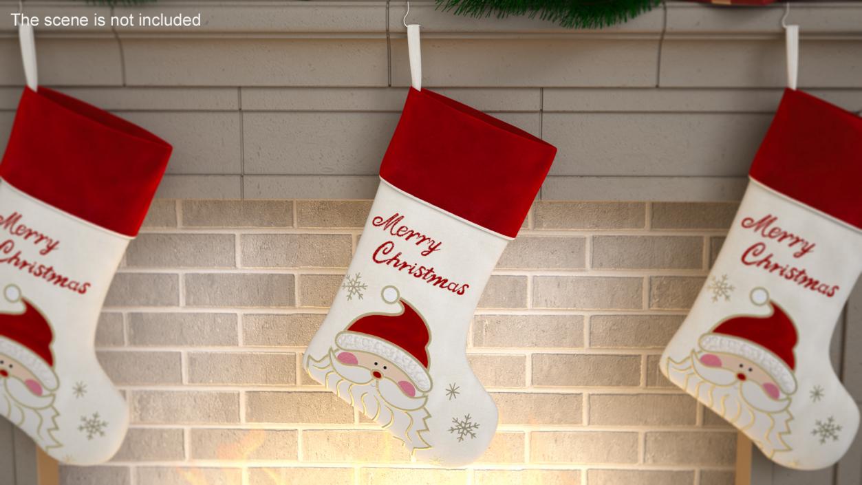 3D Traditional Santa Christmas Stocking