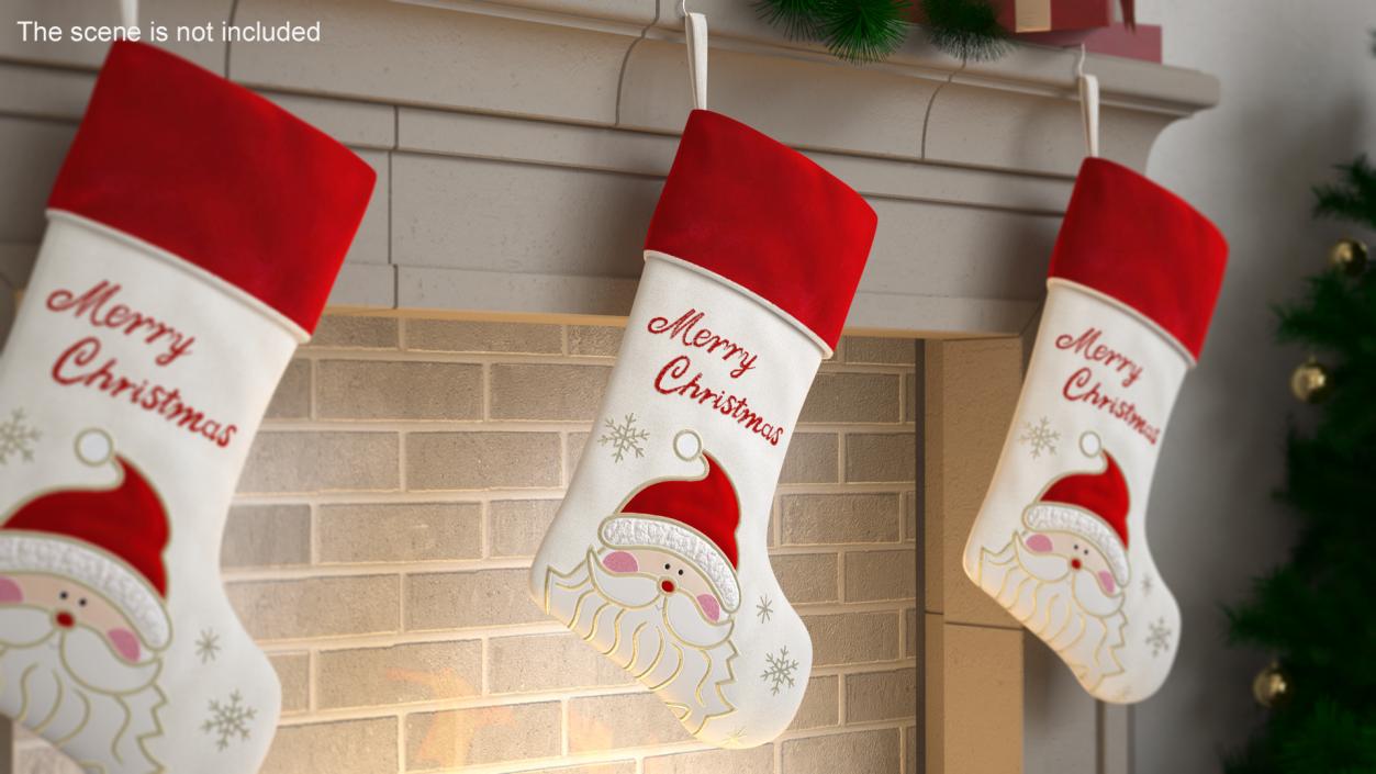 3D Traditional Santa Christmas Stocking