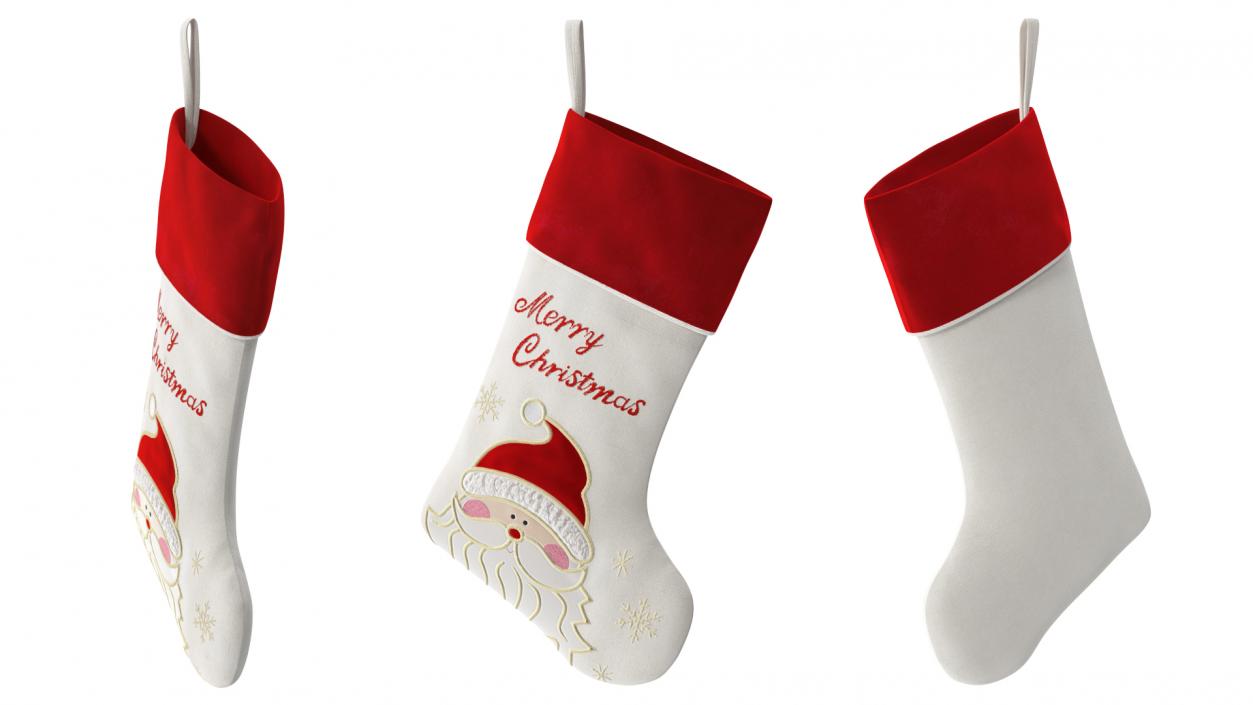 3D Traditional Santa Christmas Stocking