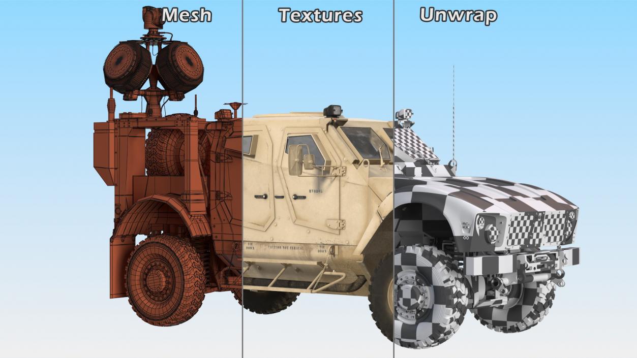 3D Oshkosh M-ATV with X-MADIS Anti Drone System Rigged