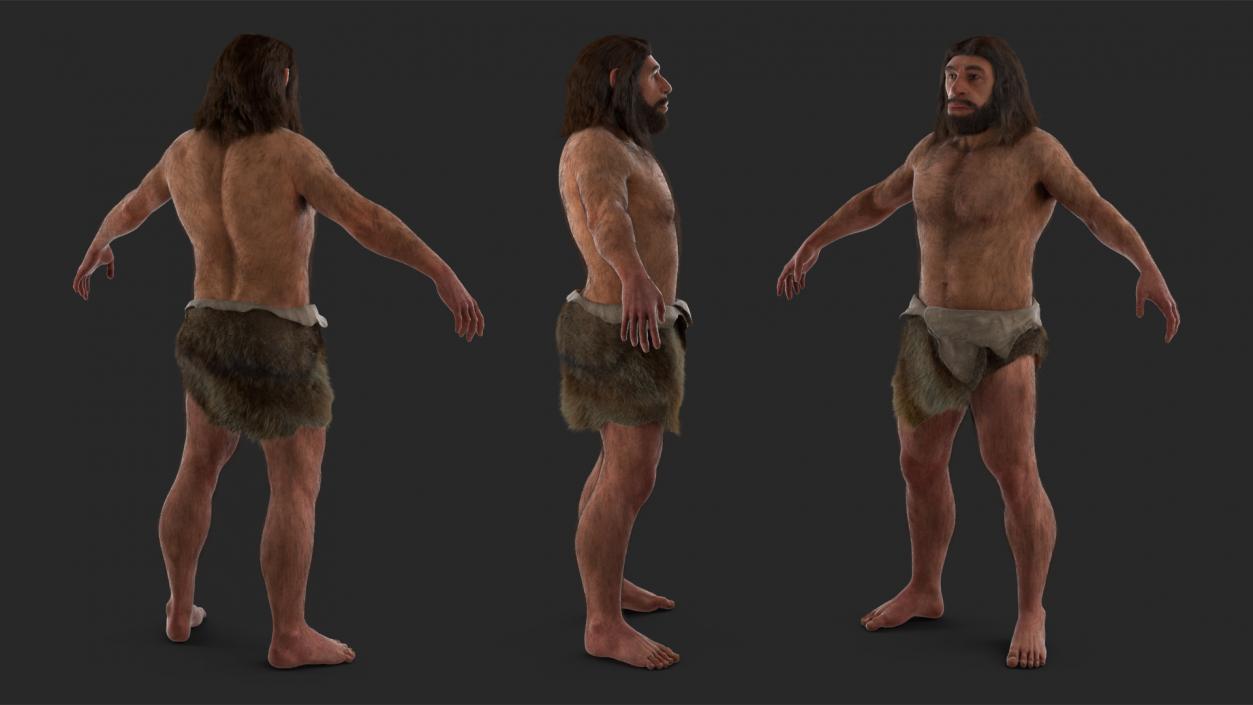 Neanderthal T-Pose Fur 3D