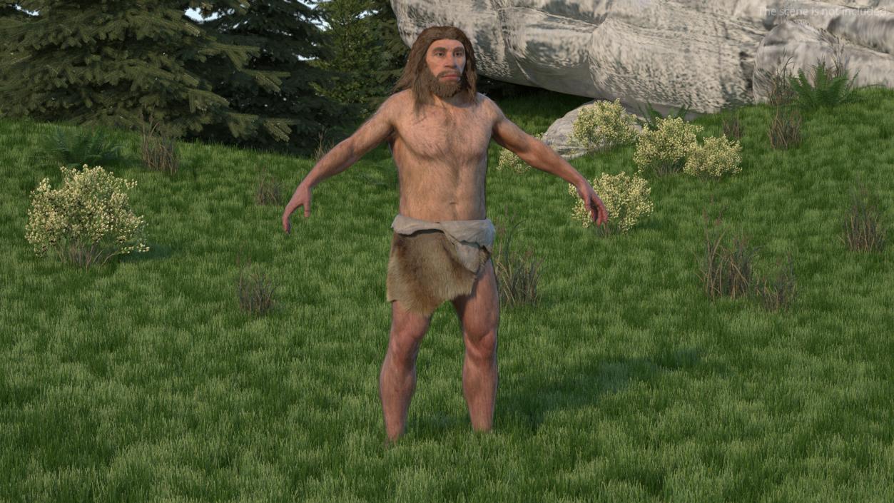 Neanderthal T-Pose Fur 3D