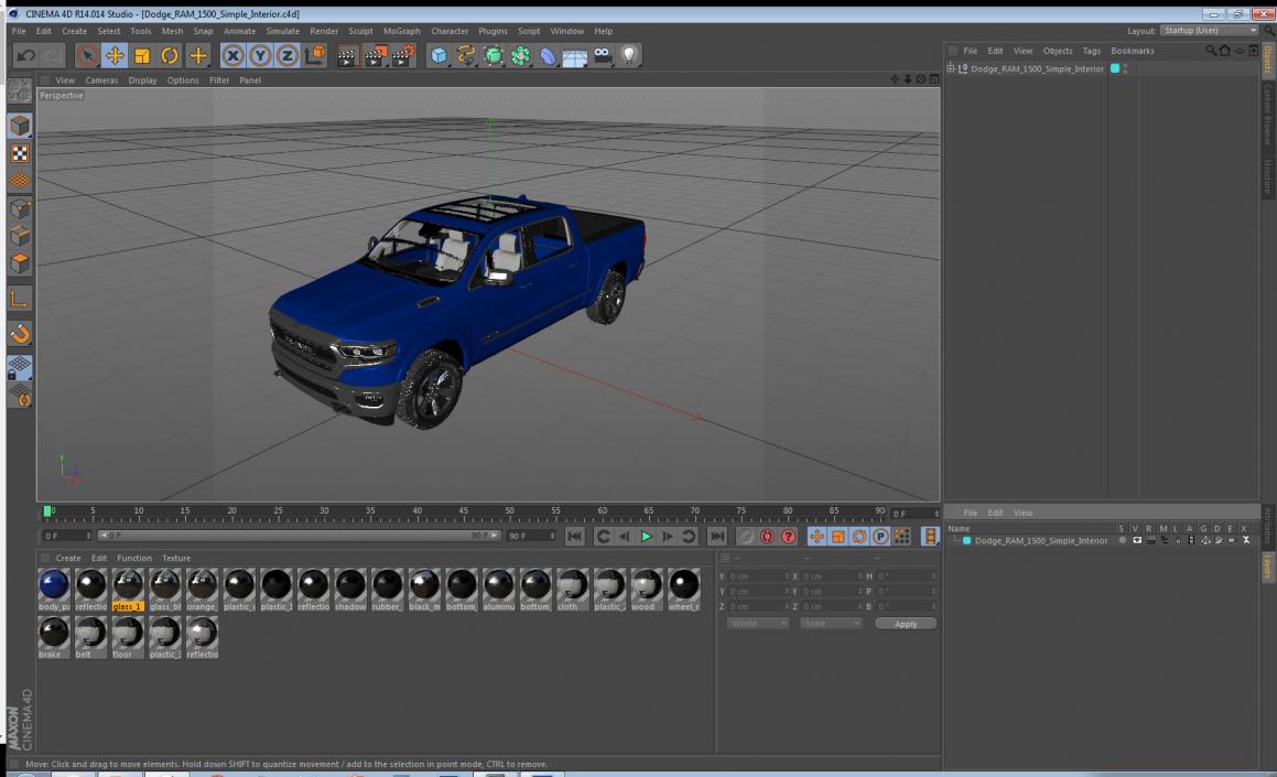 3D model Dodge RAM 1500 Simple Interior
