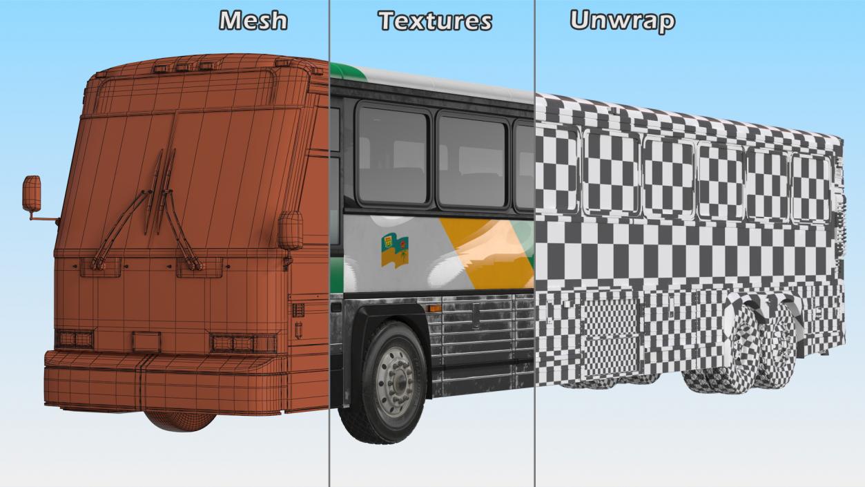 3D model Intercity Bus MCI 102DL3 Simple Interior