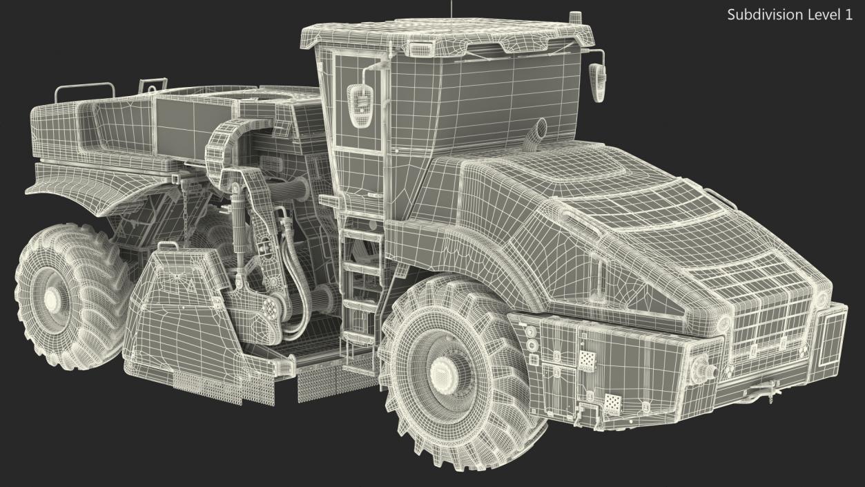 3D Road Recycler and Soil Stabilizer model