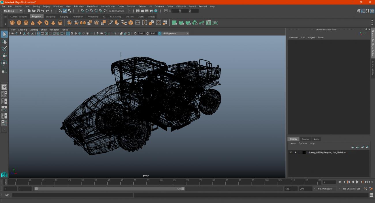 3D Road Recycler and Soil Stabilizer model