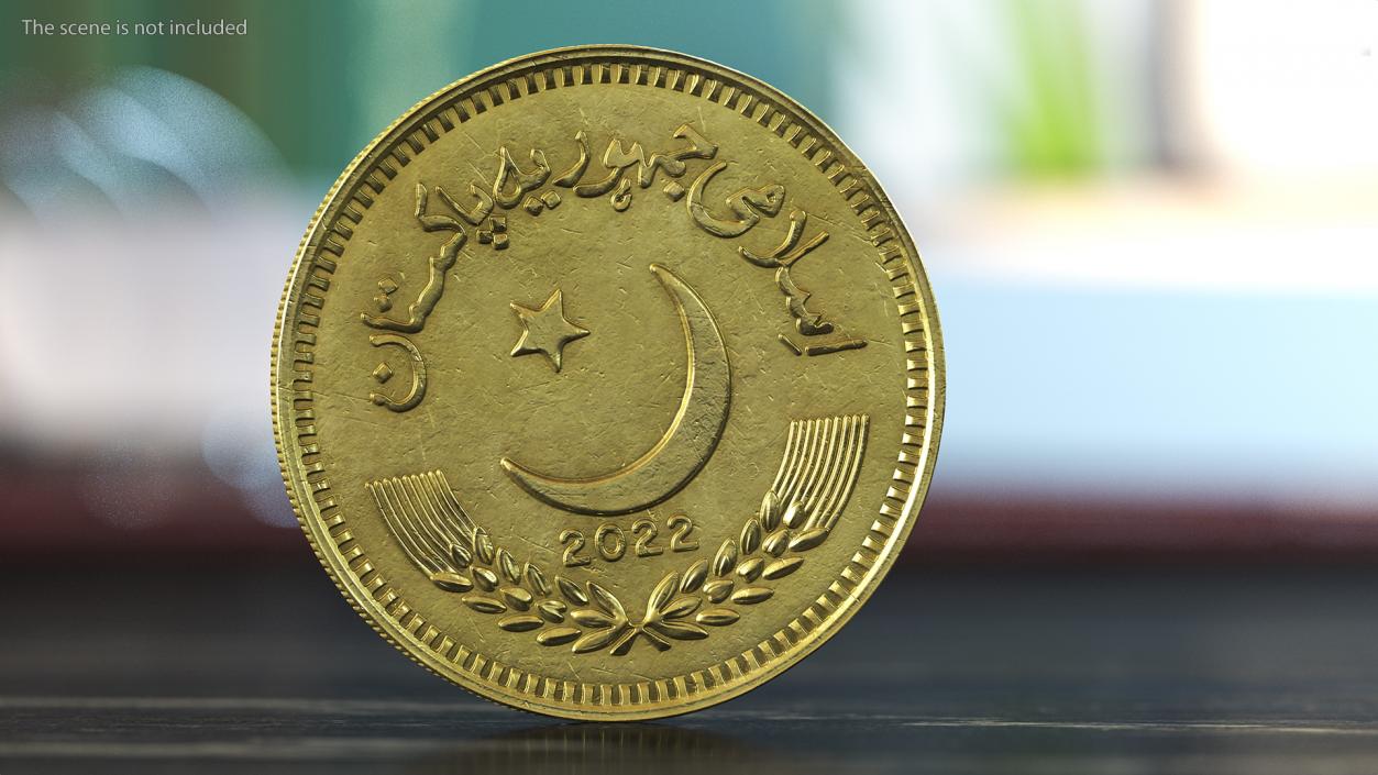 2 Pakistan Rupees Gold 3D