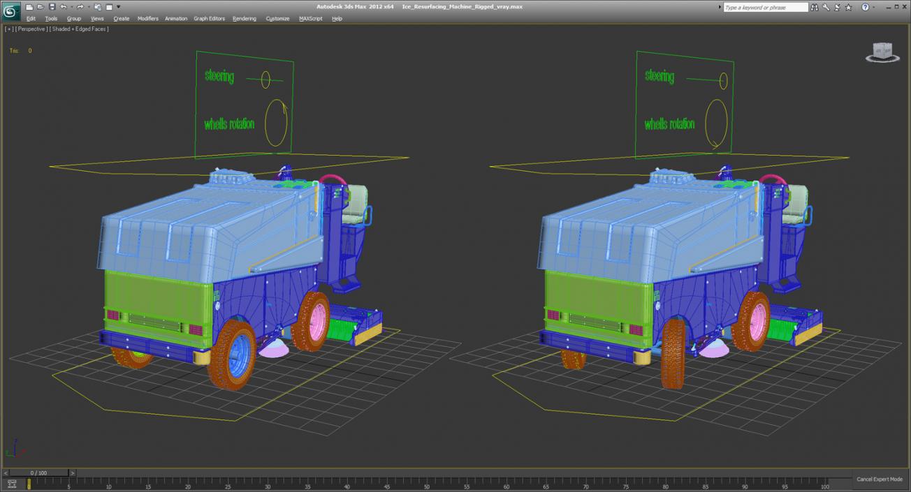 3D model Ice Resurfacing Machine Rigged