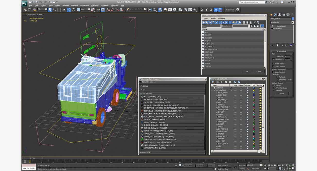 3D model Ice Resurfacing Machine Rigged