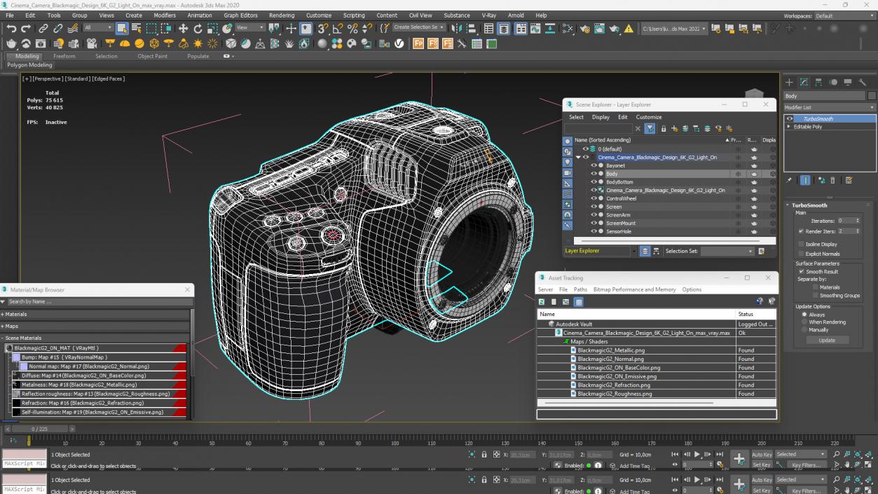 3D Cinema Camera Blackmagic Design 6K G2 Light On