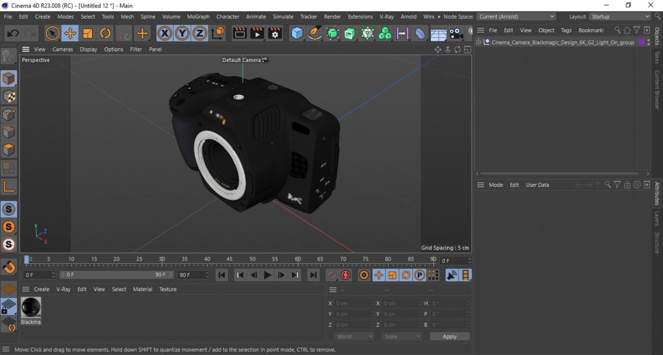 3D Cinema Camera Blackmagic Design 6K G2 Light On