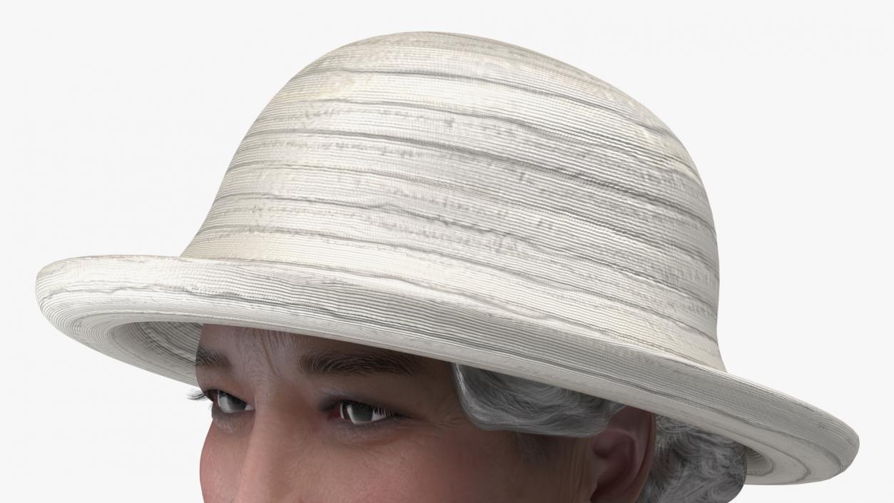 3D Chinese Old Lady Head Wearing Hat model