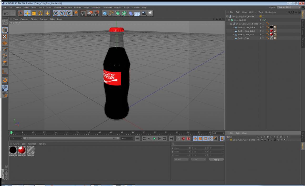 Coca Cola Glass Bottle 3D