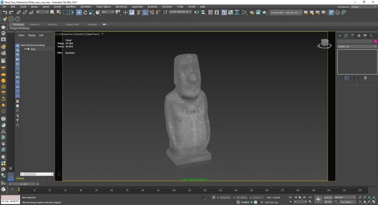 Moai Hoa Hakananai White for 3D Print 3D