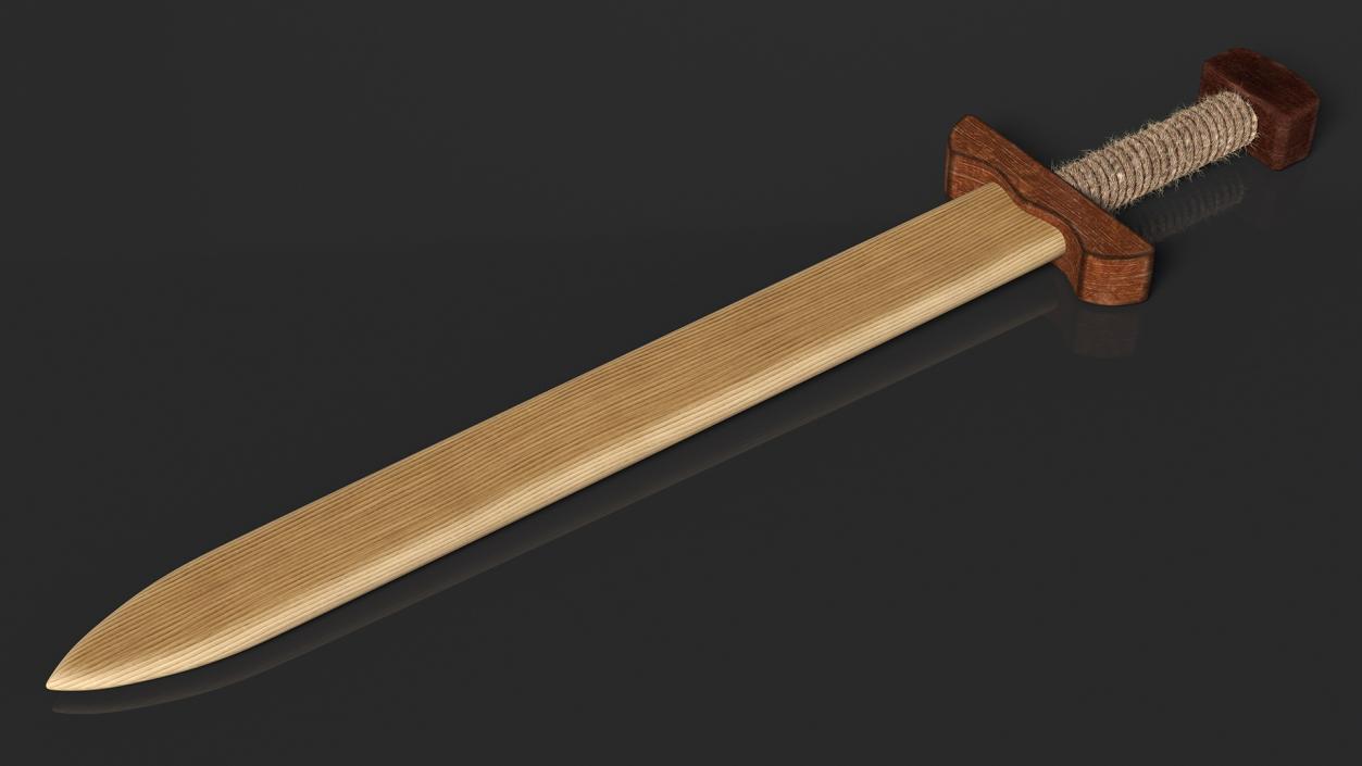 3D Toy Wooden Sword and Shield Fur