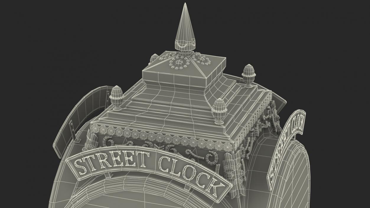 3D City Street Clock Red